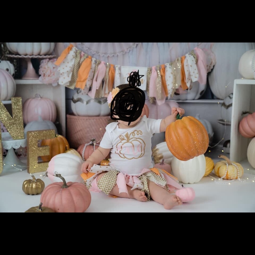 1st birthday “Pumpkin is 1” outfit and banner